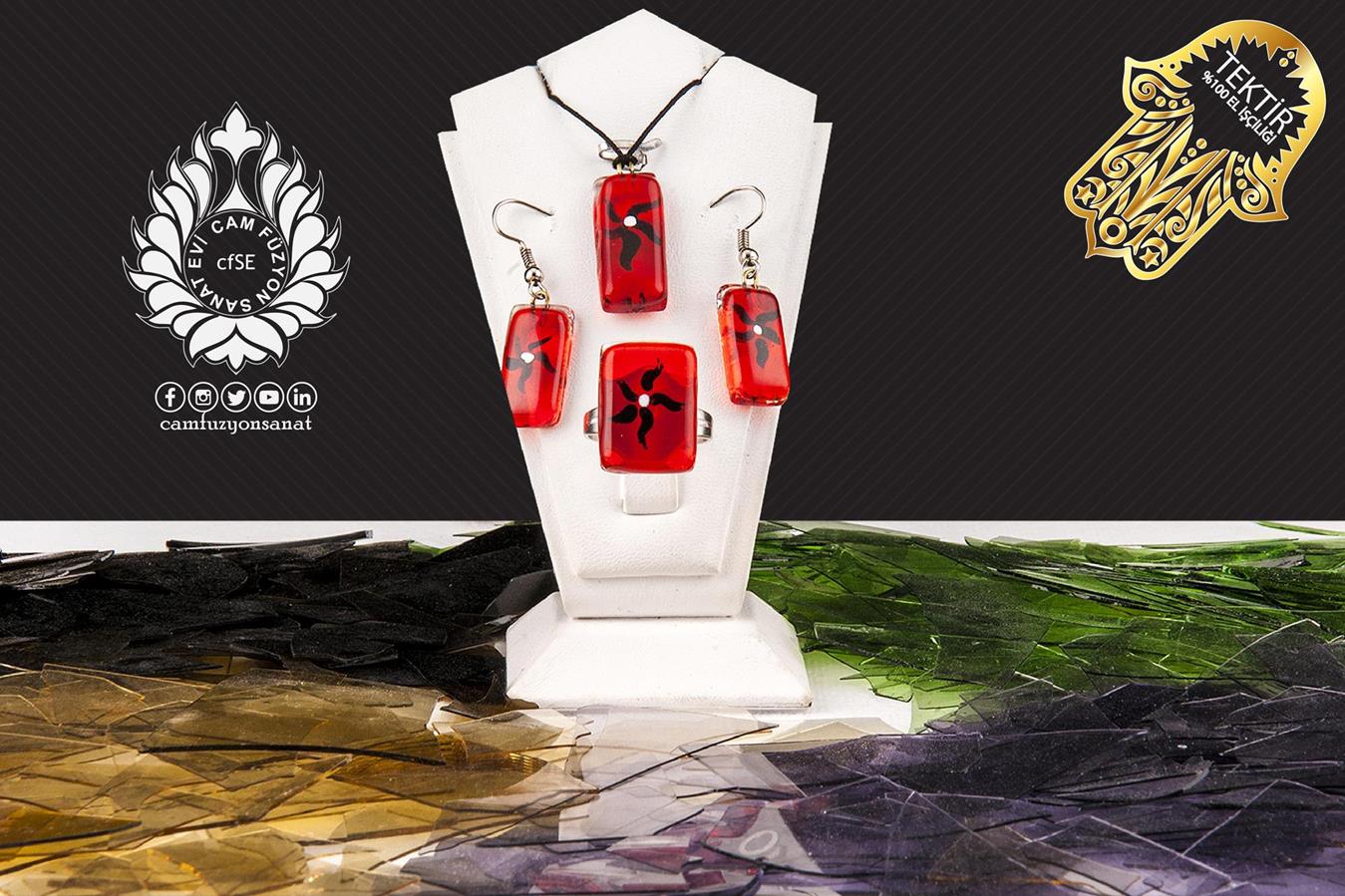 Küpe Kolye Yüzük Seti