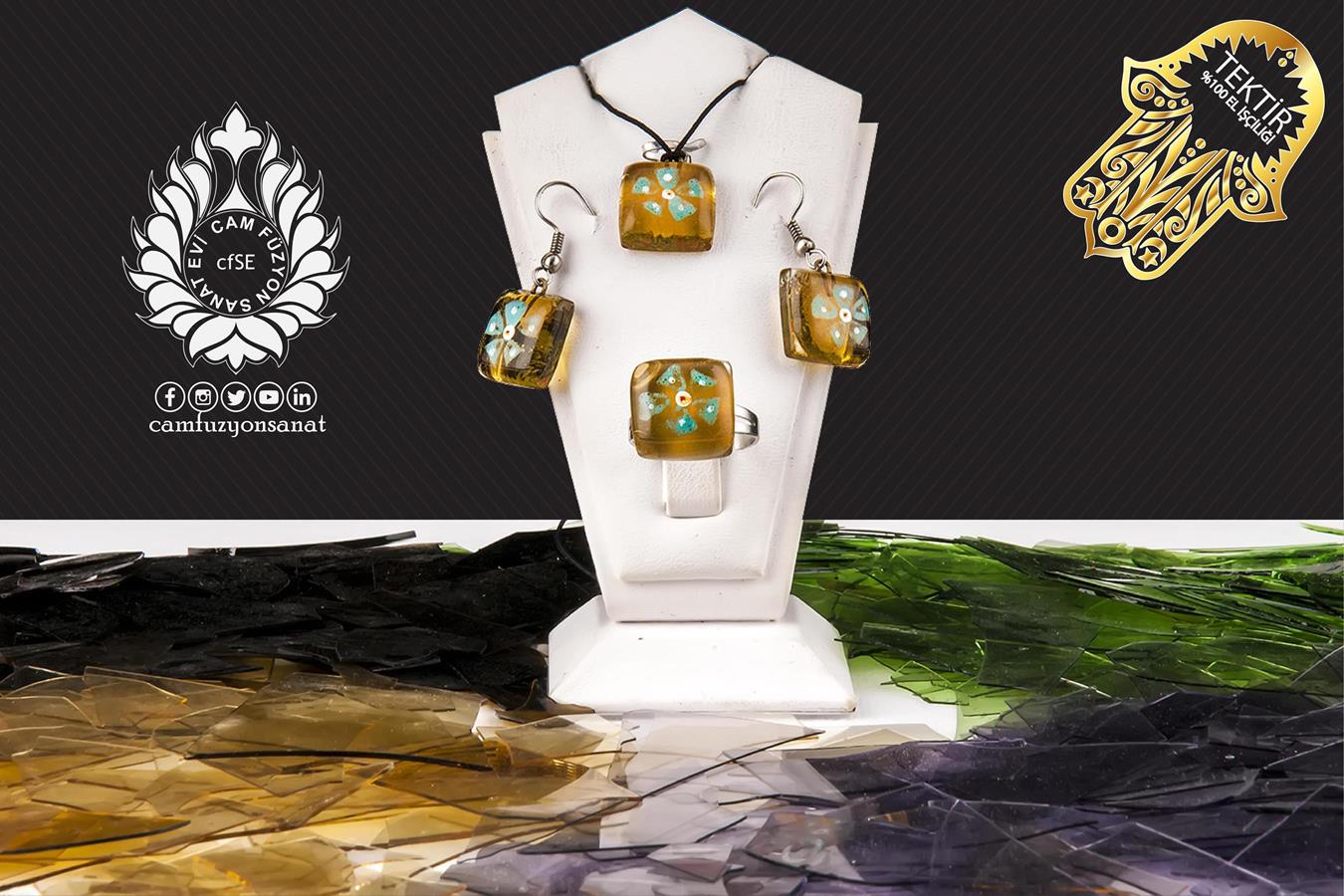 Küpe Kolye Yüzük Seti